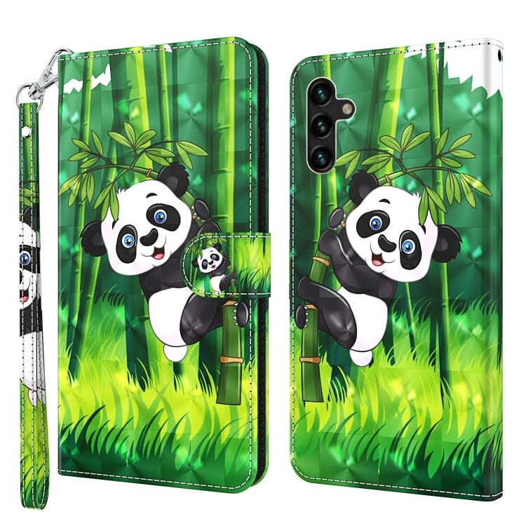3D Painting Pattern TPU + PU Leather Phone Case, For Samsung Galaxy A03s 166mm, For Samsung Galax...