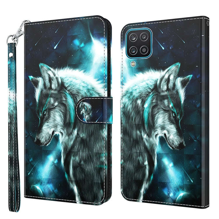 3D Painting Pattern TPU + PU Leather Phone Case, For Samsung Galaxy A03s 166mm, For Samsung Galax...