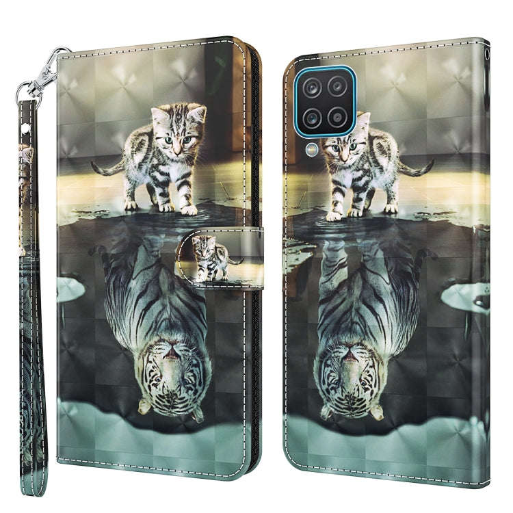 3D Painting Pattern TPU + PU Leather Phone Case, For Samsung Galaxy A03s 166mm, For Samsung Galax...