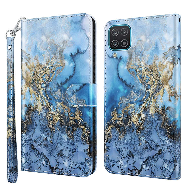 3D Painting Pattern TPU + PU Leather Phone Case, For Samsung Galaxy A03s 166mm, For Samsung Galax...