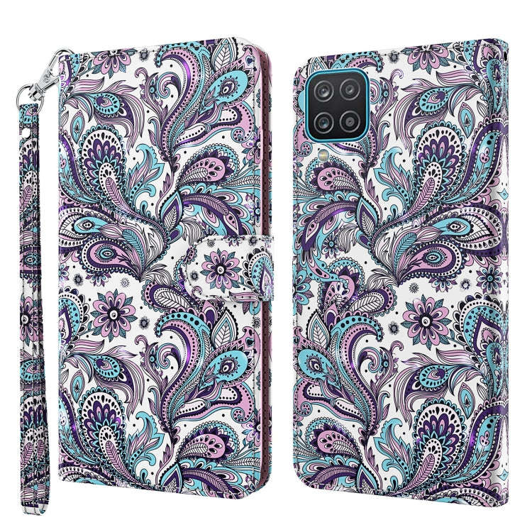 3D Painting Pattern TPU + PU Leather Phone Case, For Samsung Galaxy A03s 166mm, For Samsung Galax...