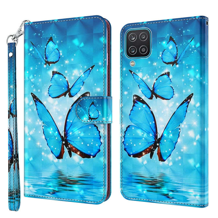 3D Painting Pattern TPU + PU Leather Phone Case, For Samsung Galaxy A03s 166mm, For Samsung Galax...