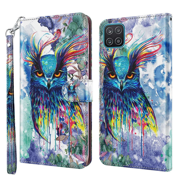 3D Painting Pattern TPU + PU Leather Phone Case, For Samsung Galaxy A03s 166mm, For Samsung Galax...