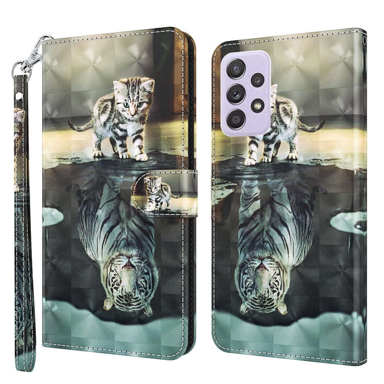 3D Painting Pattern TPU + PU Leather Phone Case, For Samsung Galaxy A23, For Samsung Galaxy A32 4...