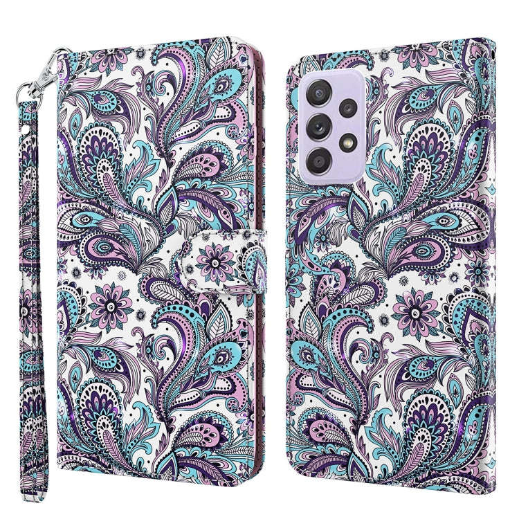 3D Painting Pattern TPU + PU Leather Phone Case, For Samsung Galaxy A23, For Samsung Galaxy A32 4...