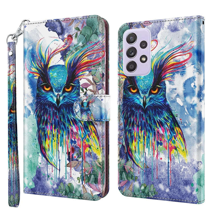 3D Painting Pattern TPU + PU Leather Phone Case, For Samsung Galaxy A23, For Samsung Galaxy A32 4...