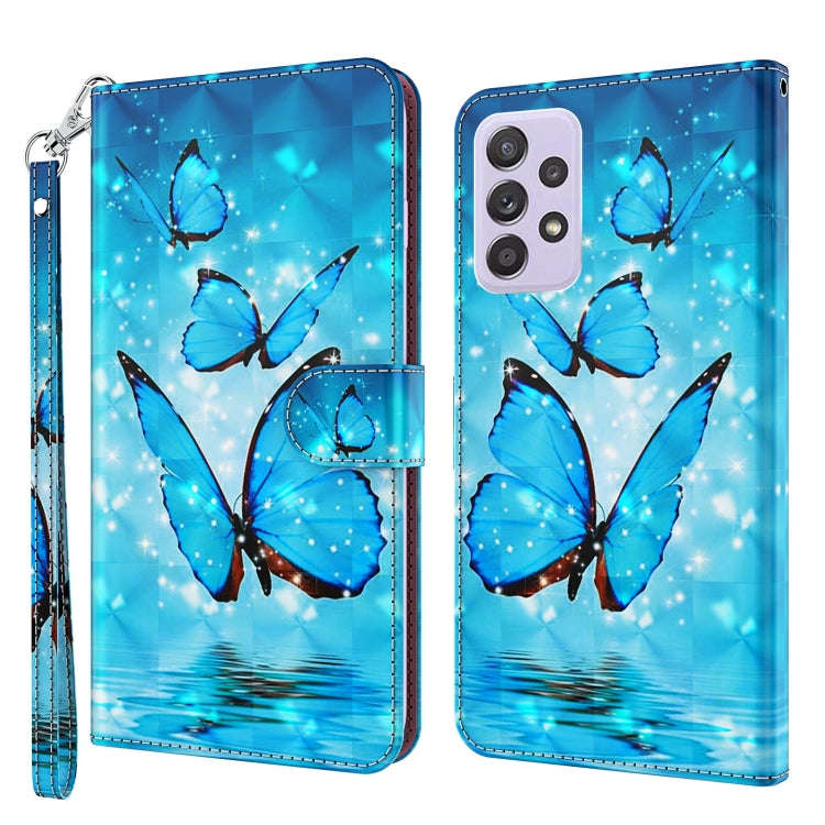 3D Painting Pattern TPU + PU Leather Phone Case, For Samsung Galaxy A23, For Samsung Galaxy A32 4...
