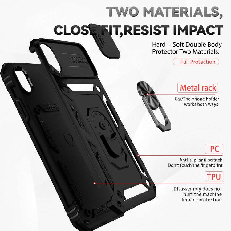 Sliding Camshield Holder Phone Case, For iPhone XR, For iPhone XS / X, For iPhone XS Max, For iPh...