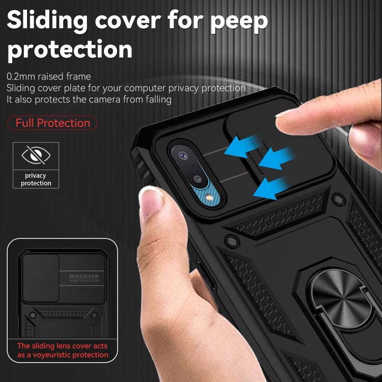 Sliding Camshield Holder Phone Case, For Samsung Galaxy A02, For Samsung Galaxy A02s / A03s 166mm...