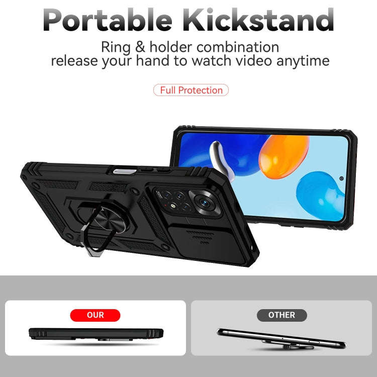 Sliding Camshield Holder Phone Case, For Xiaomi Redmi Note 11 Global, For Xiaomi Redmi Note 11 Pr...