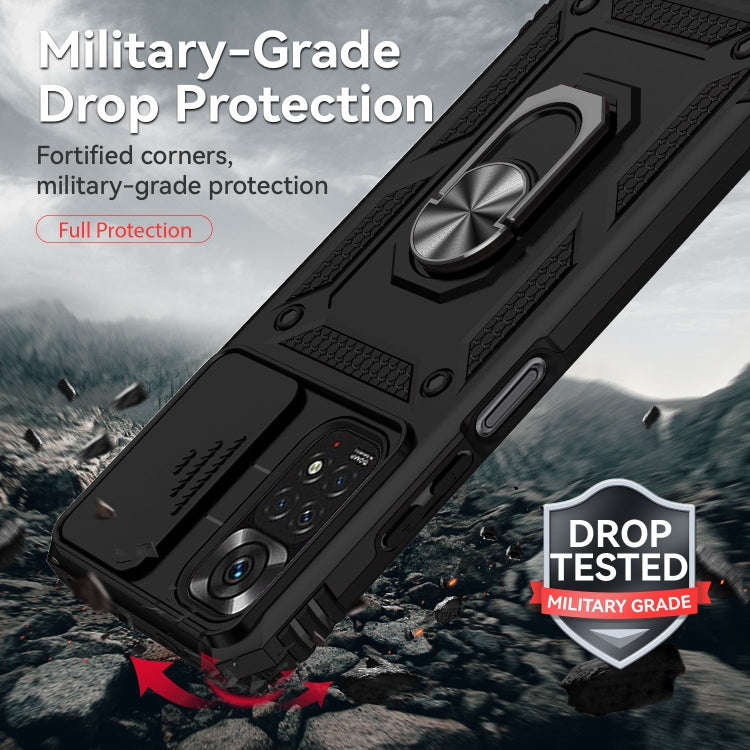 Sliding Camshield Holder Phone Case, For Xiaomi Redmi Note 11 Global, For Xiaomi Redmi Note 11 Pr...