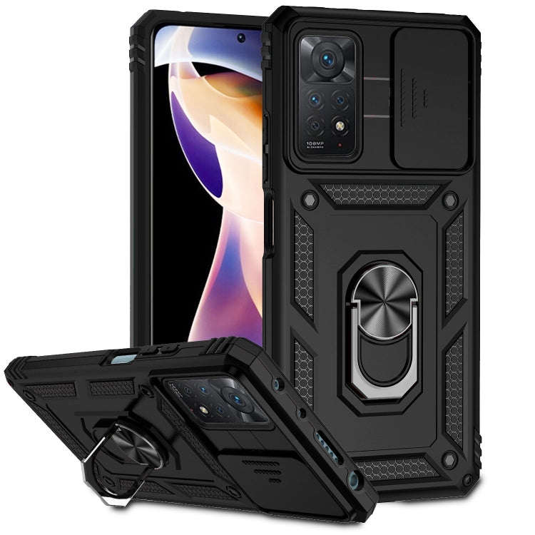 Sliding Camshield Holder Phone Case, For Xiaomi Redmi Note 11 Global, For Xiaomi Redmi Note 11 Pr...