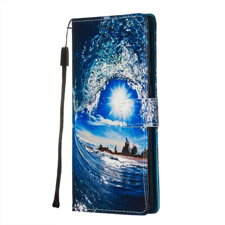 Colored Drawing Pattern Plain Weave Horizontal Flip Leather Case with Holder & Card Slot & Wallet...