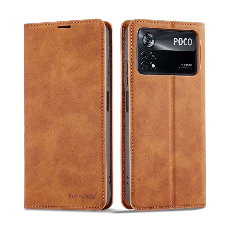 Forwenw Dream Series Oil Edge Strong Magnetism Leather Phone Case, For Xiaomi Poco X4 Pro 5G, For...