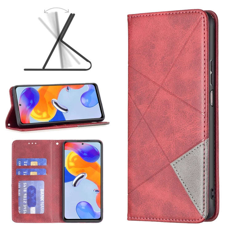 Prismatic Invisible Magnetic Leather Phone Case, For Xiaomi Redmi Note 11 Pro Global, For Honor X...