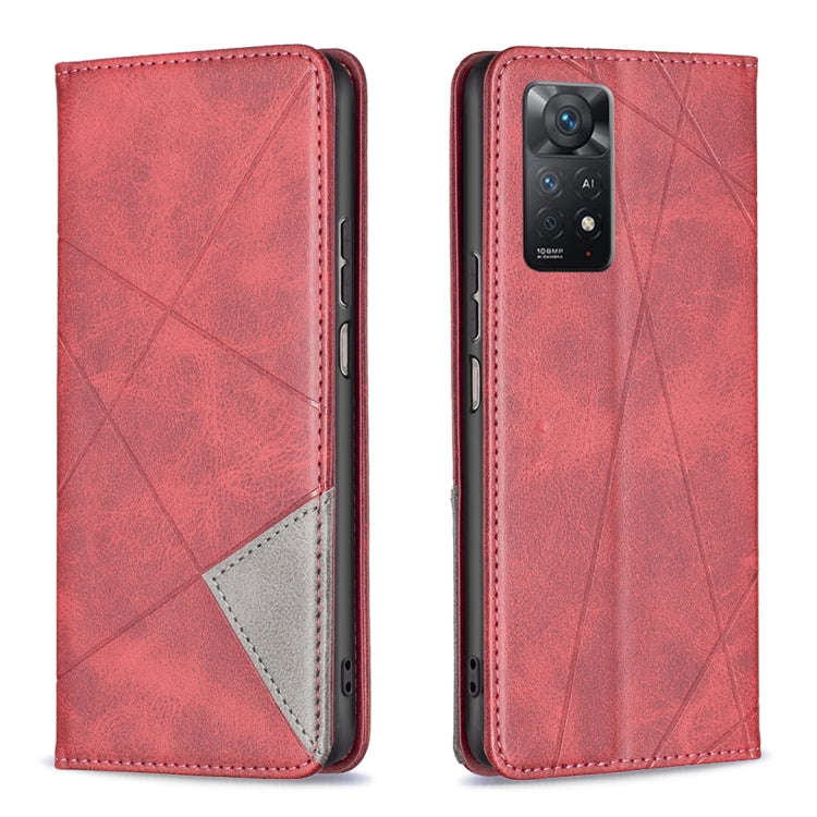 Prismatic Invisible Magnetic Leather Phone Case, For Xiaomi Redmi Note 11 Pro Global, For Honor X...