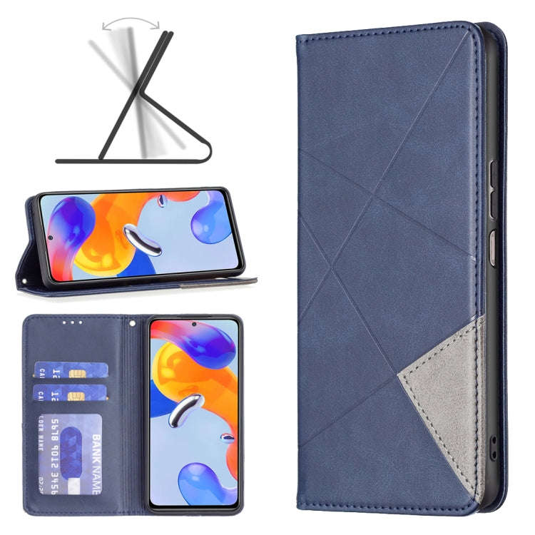 Prismatic Invisible Magnetic Leather Phone Case, For Xiaomi Redmi Note 11 Pro Global, For Honor X...