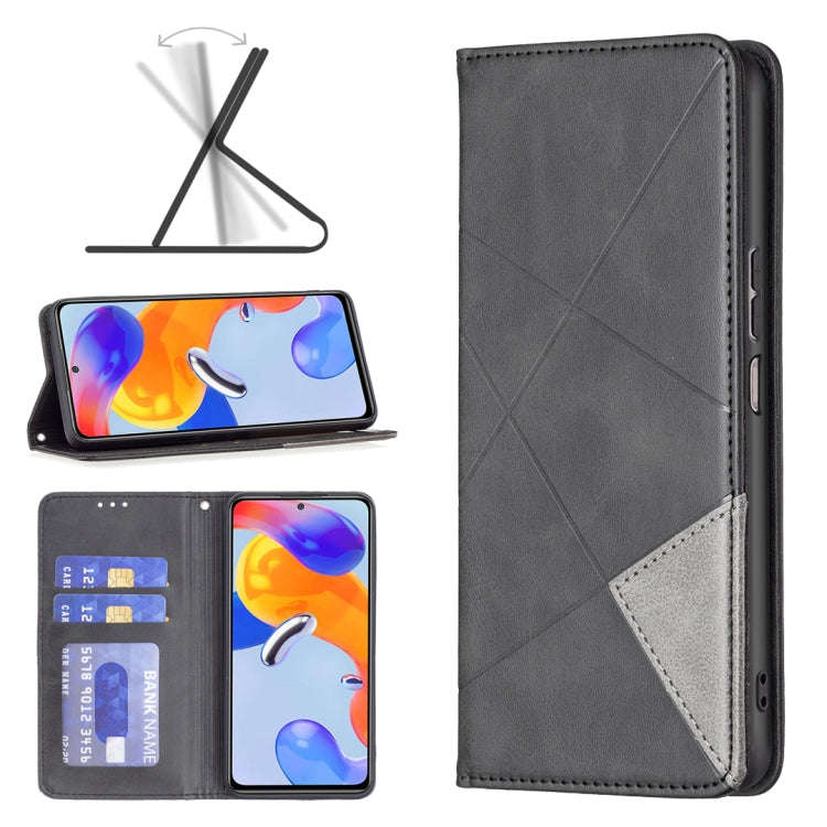 Prismatic Invisible Magnetic Leather Phone Case, For Xiaomi Redmi Note 11 Pro Global, For Honor X...