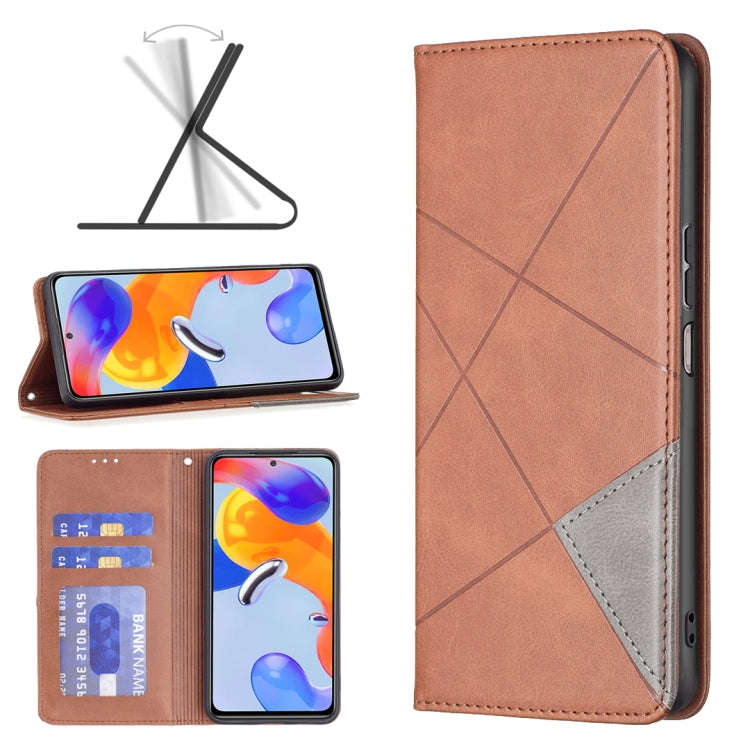 Prismatic Invisible Magnetic Leather Phone Case, For Xiaomi Redmi Note 11 Pro Global, For Honor X...