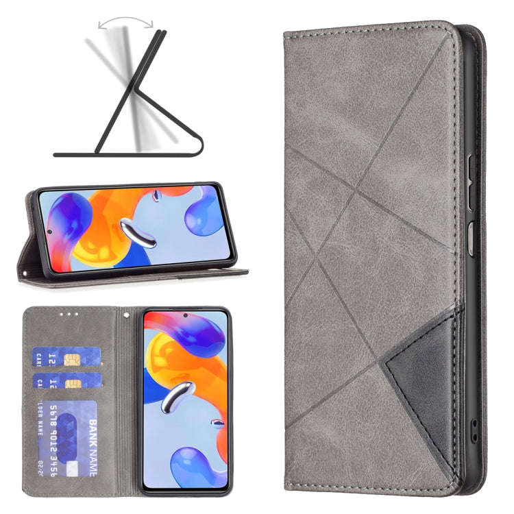 Prismatic Invisible Magnetic Leather Phone Case, For Xiaomi Redmi Note 11 Pro Global, For Honor X...