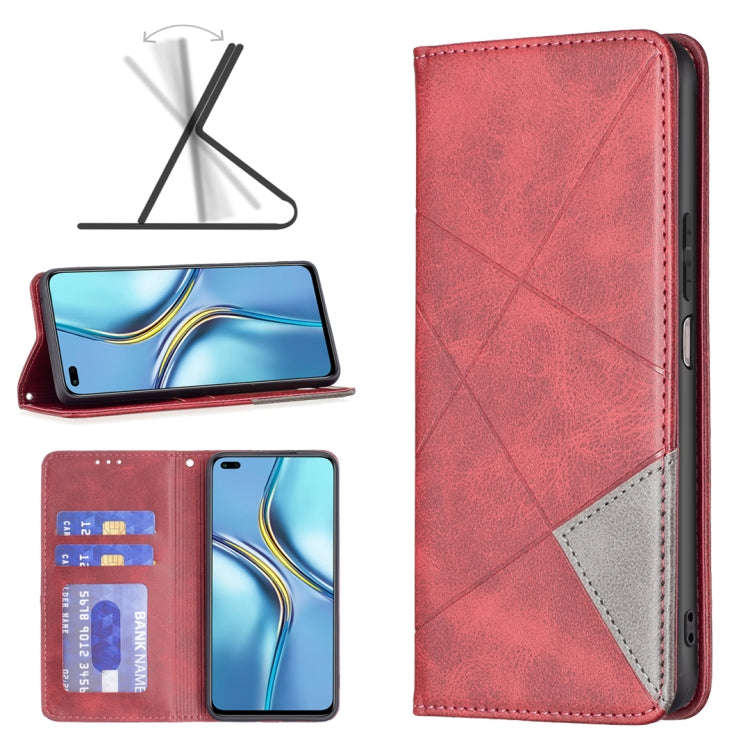 Prismatic Invisible Magnetic Leather Phone Case, For Xiaomi Redmi Note 11 Pro Global, For Honor X...
