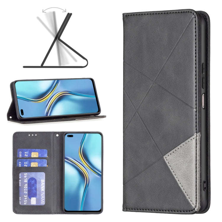 Prismatic Invisible Magnetic Leather Phone Case, For Xiaomi Redmi Note 11 Pro Global, For Honor X...