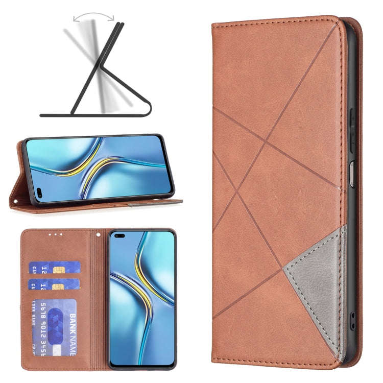 Prismatic Invisible Magnetic Leather Phone Case, For Xiaomi Redmi Note 11 Pro Global, For Honor X...