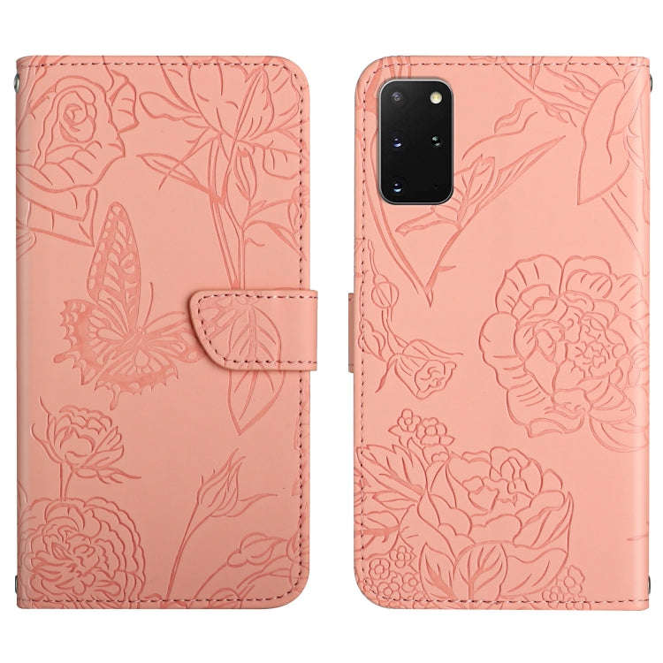 Skin Feel Butterfly Peony Embossed Leather Phone Case, For Samsung Galaxy S20+, For Samsung Galax...