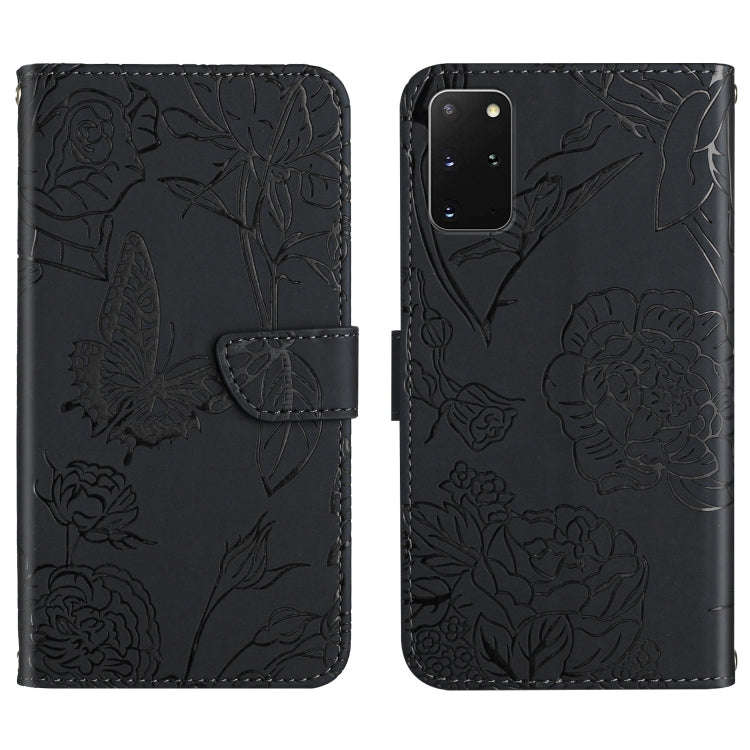 Skin Feel Butterfly Peony Embossed Leather Phone Case, For Samsung Galaxy S20+, For Samsung Galax...