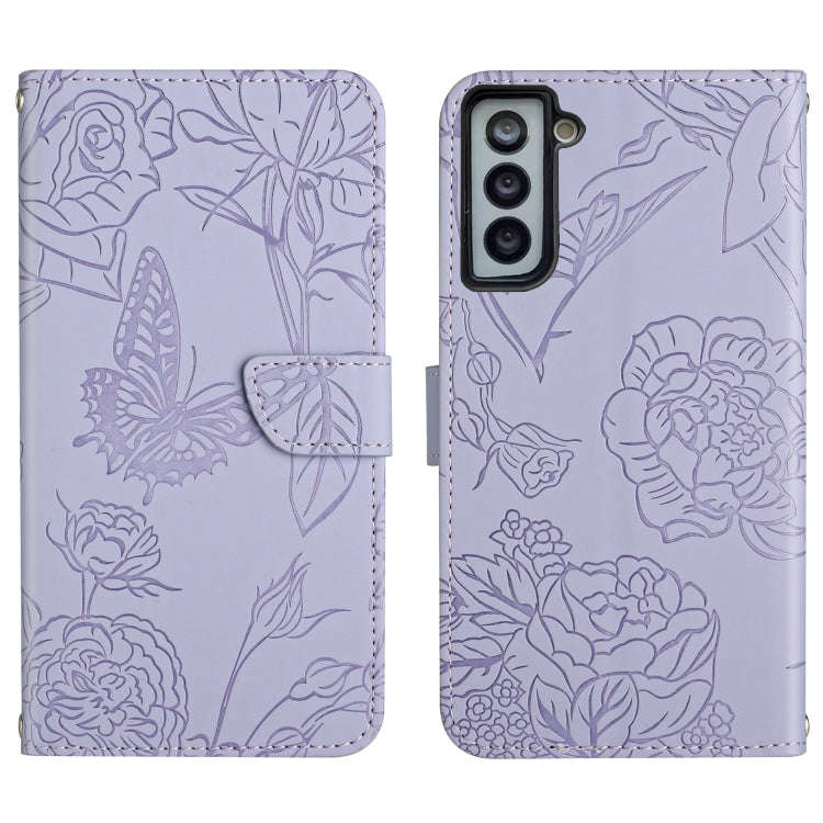 Skin Feel Butterfly Peony Embossed Leather Phone Case, For Samsung Galaxy S20+, For Samsung Galax...