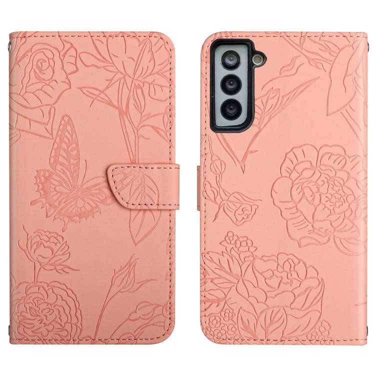 Skin Feel Butterfly Peony Embossed Leather Phone Case, For Samsung Galaxy S20+, For Samsung Galax...