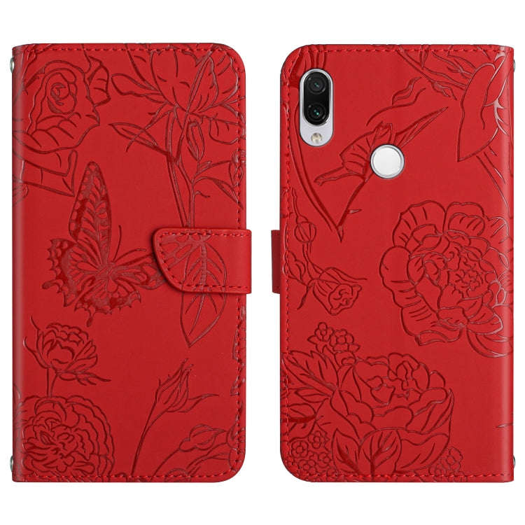 Skin Feel Butterfly Peony Embossed Leather Phone Case, For Xiaomi Redmi Note 7, For Xiaomi Redmi ...