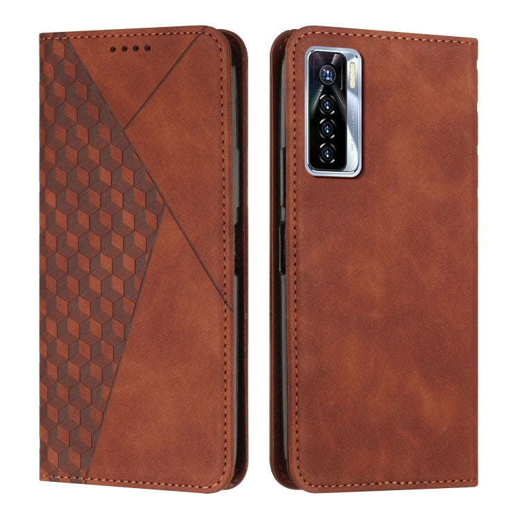 Diamond Splicing Skin Feel Magnetic Leather Phone Case, For Tecno Camon 17P / 17 Pro, For Tecno C...