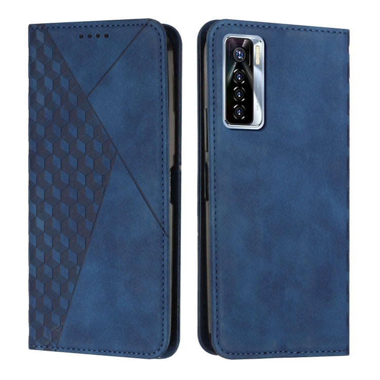 Diamond Splicing Skin Feel Magnetic Leather Phone Case, For Tecno Camon 17P / 17 Pro, For Tecno C...