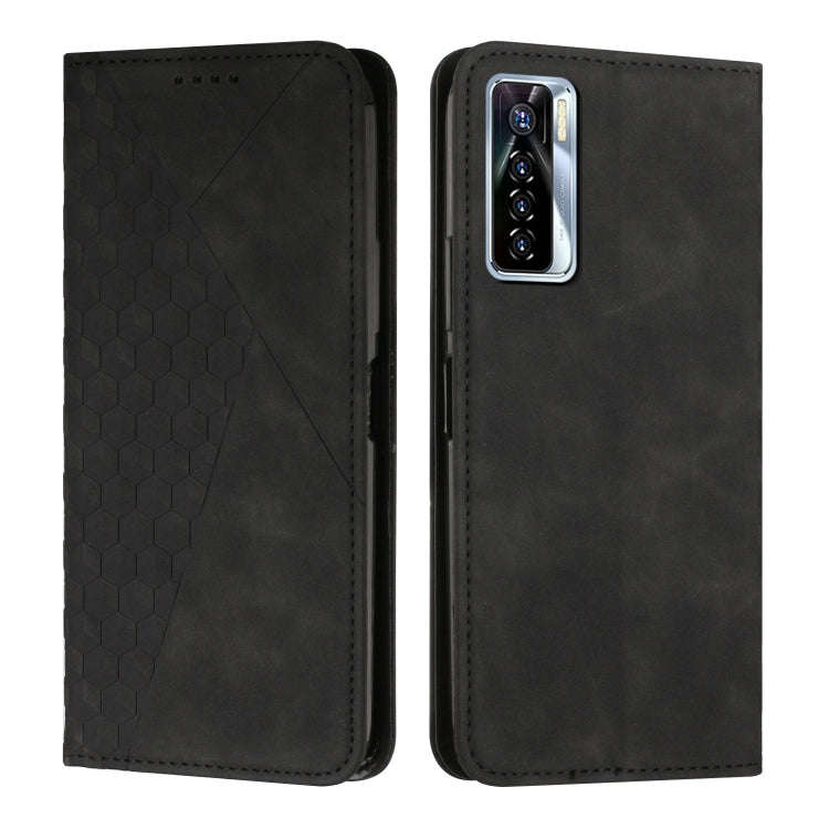 Diamond Splicing Skin Feel Magnetic Leather Phone Case, For Tecno Camon 17P / 17 Pro, For Tecno C...