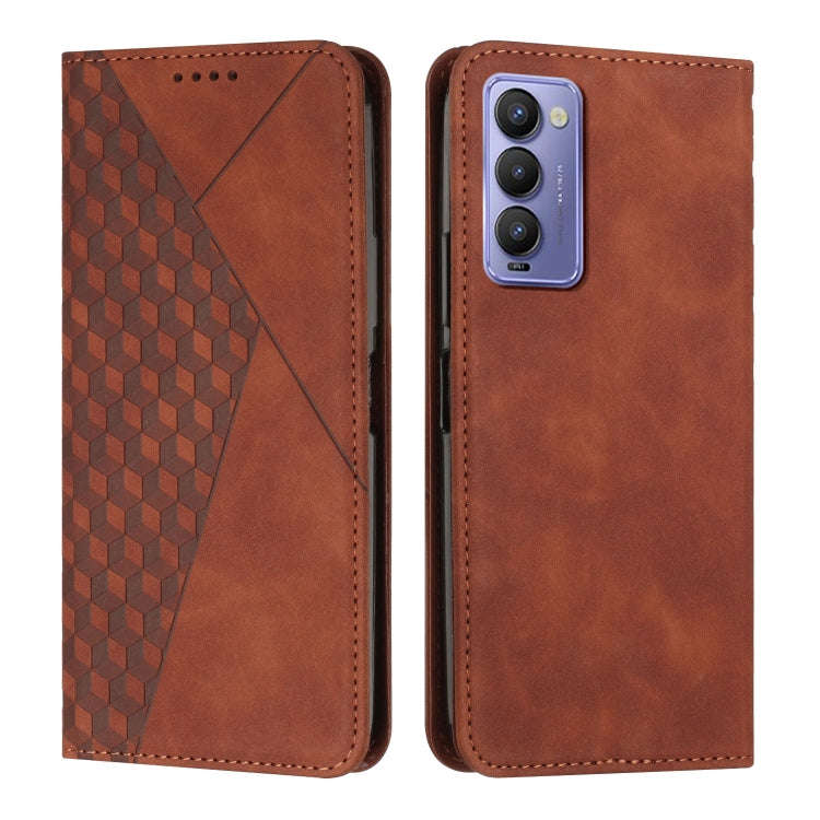 Diamond Splicing Skin Feel Magnetic Leather Phone Case, For Tecno Camon 17P / 17 Pro, For Tecno C...