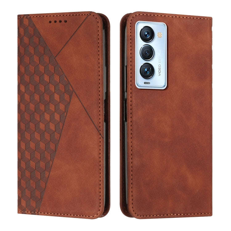 Diamond Splicing Skin Feel Magnetic Leather Phone Case, For Tecno Camon 17P / 17 Pro, For Tecno C...