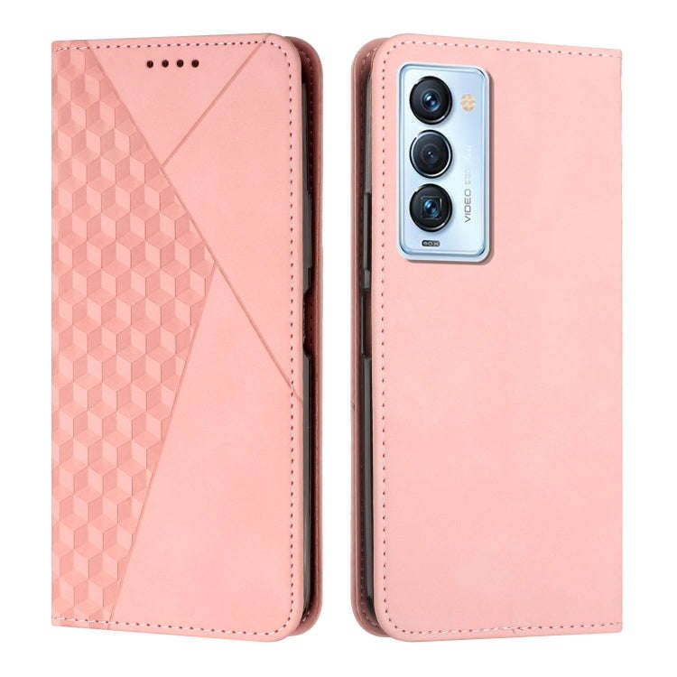 Diamond Splicing Skin Feel Magnetic Leather Phone Case, For Tecno Camon 17P / 17 Pro, For Tecno C...