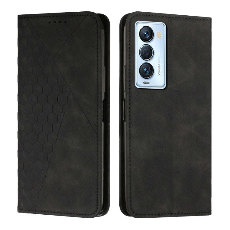 Diamond Splicing Skin Feel Magnetic Leather Phone Case, For Tecno Camon 17P / 17 Pro, For Tecno C...