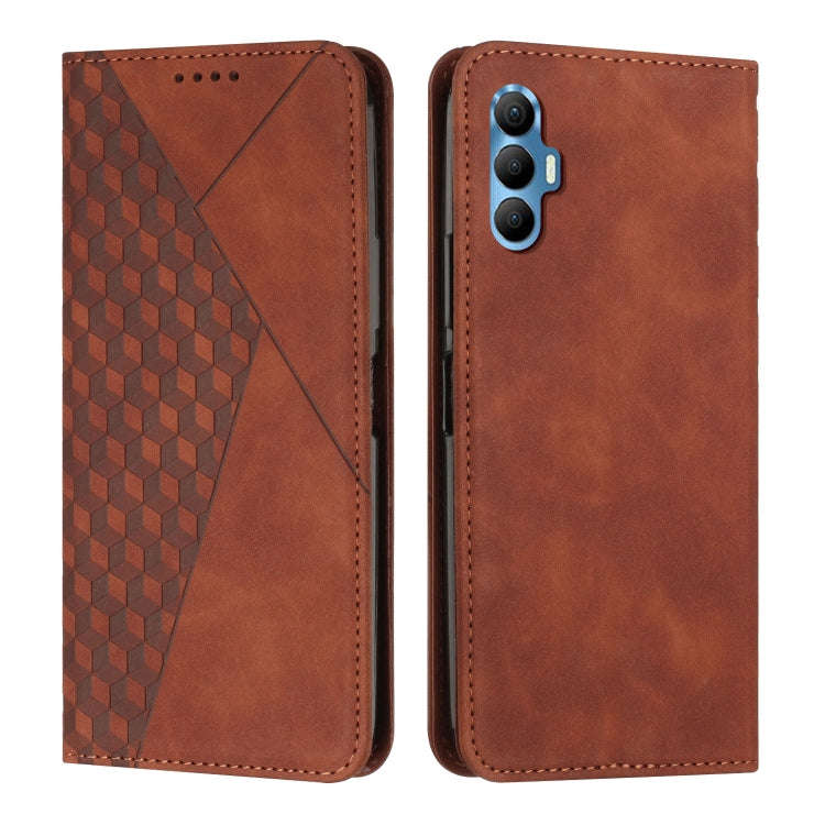 Diamond Splicing Skin Feel Magnetic Leather Phone Case, For Tecno Camon 17P / 17 Pro, For Tecno C...