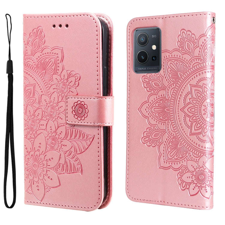 7-petal Flowers Embossing Pattern Horizontal Flip Leather Case, For Xiaomi Redmi Note 11E/Redmi 1...