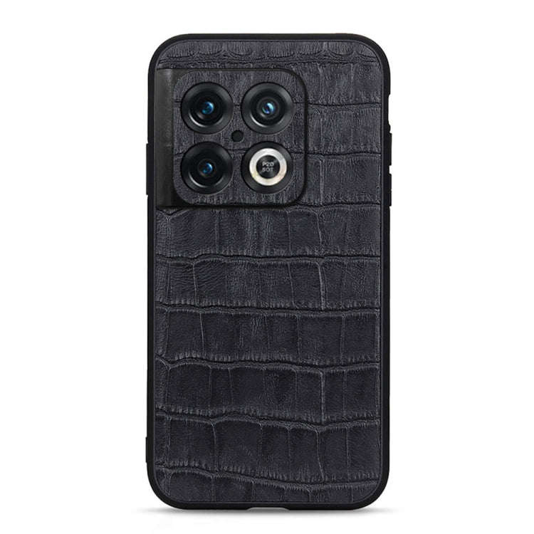 Accurate Hole Crocodile Texture Genuine Leather Phone Case, For OnePlus 10 Pro Accurate Hole, For...
