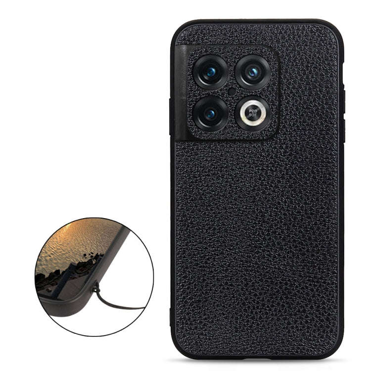 Accurate Hole Litchi Texture Genuine Leather Phone Case, For OnePlus 10 Pro, For Google Pixel 7, ...