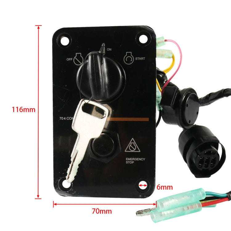 Outboard / Yacht Single Engine Key Switch Panel Kit for Yamaha 704-82570-08-00, 704-82570-08-00