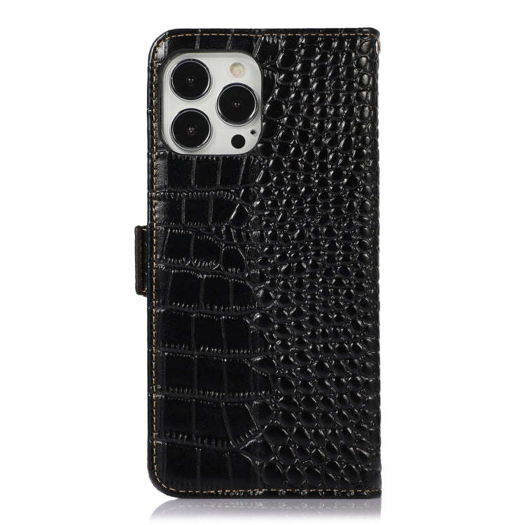 Crocodile Top Layer Cowhide Leather Phone Case, For iPhone 13 Pro, For iPhone 13 Pro Max, For iPh...
