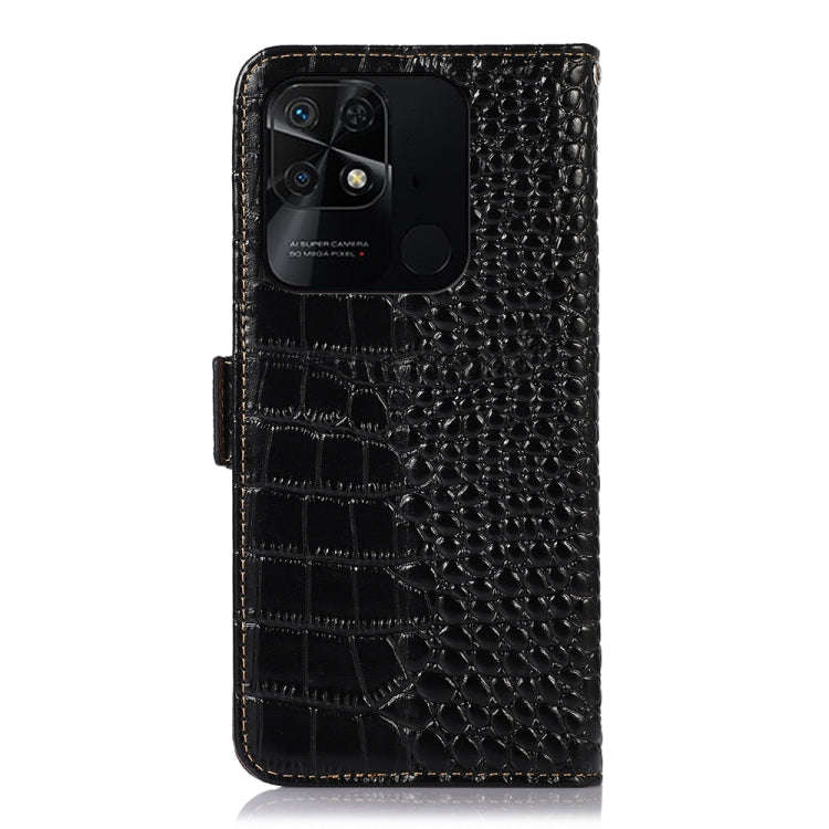 Crocodile Top Layer Cowhide Leather Phone Case, For Xiaomi Redmi 10C / 10 India, For Xiaomi Redmi...