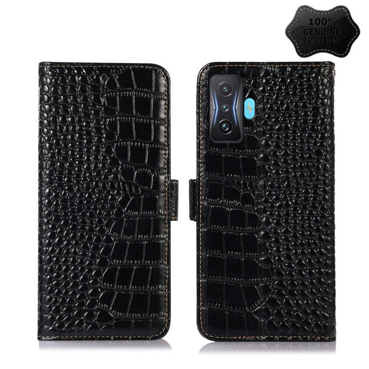 Crocodile Top Layer Cowhide Leather Phone Case, For Xiaomi Redmi 10C / 10 India, For Xiaomi Redmi...