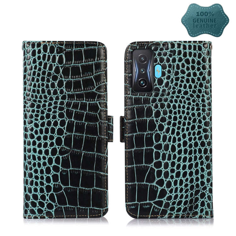 Crocodile Top Layer Cowhide Leather Phone Case, For Xiaomi Redmi 10C / 10 India, For Xiaomi Redmi...