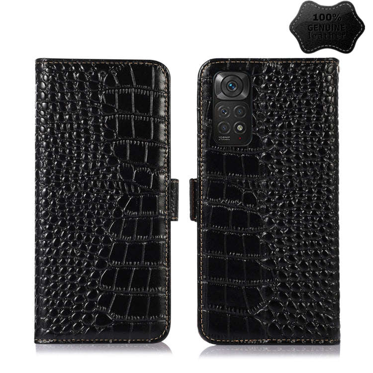 Crocodile Top Layer Cowhide Leather Phone Case, For Xiaomi Redmi 10C / 10 India, For Xiaomi Redmi...