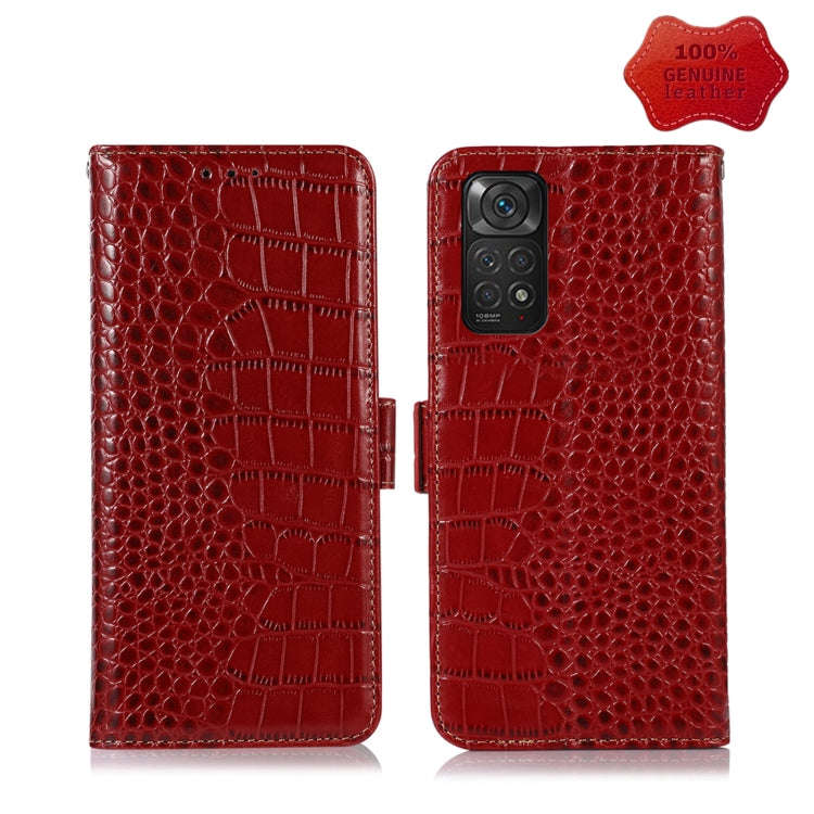 Crocodile Top Layer Cowhide Leather Phone Case, For Xiaomi Redmi 10C / 10 India, For Xiaomi Redmi...
